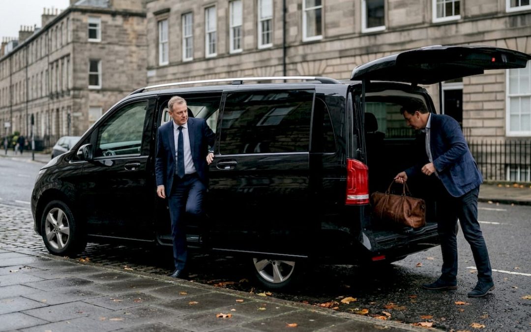 Concepto de taxi premium: guía traslados exclusivos Edimburgo
